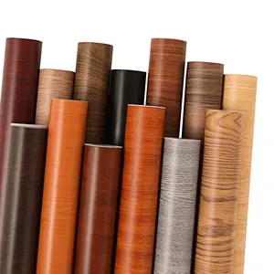 Stock PVC decorative film lamination furniture skin covering polyvinyl wooden colour design melamine sheet membrane pvc foil
