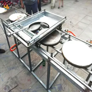 Handmatige Automatische Platte Arabisch Broodbakmachine Gebakken Platte Pannenkoek Maker Hand Push Dosa Bakken Machine
