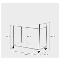 Salon moderne Table basse en acier inoxydable Armoire de rangement domestique Chariot décoratif pour crème