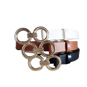 New Designer Wholesale PU Leather Bike Wheel Shape Buckle Women's Belts For Women Jeans And Dresses And Blazer