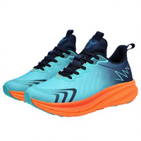 Chaussures de course légères unisexes, tige en mesh tendance, amorti EVA MD+caoutchouc, semelle à lacets, bout pointu, style marche