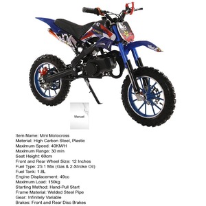 Moteur 49cc 2 temps tout-terrain, <span class=keywords><strong>moto</strong></span> noire, mini motocross à essence - Product Image 4