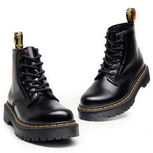 Bottes mi-mollet à plateforme pour femmes, grande taille, en <span class=keywords><strong>cuir</strong></span> de vache véritable, chaussures épaisses pour femmes, bottines mi-mollet style universitaire - Product Image 4