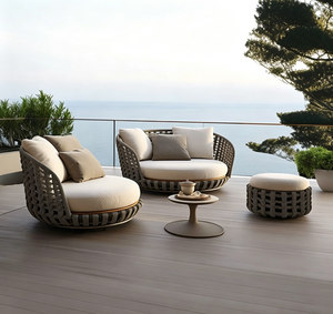 Canapé d'extérieur <span class=keywords><strong>en</strong></span> teck, <span class=keywords><strong>rotin</strong></span> et aluminium, <span class=keywords><strong>mobilier</strong></span> de jardin, salon de jardin, <span class=keywords><strong>mobilier</strong></span> de terrasse, <span class=keywords><strong>mobilier</strong></span> de salle à manger d'extérieur - Product Image 2