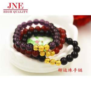 Bijoux de Dubaï Accessoire plaqué or Couple coréen Bracelet <span class=keywords><strong>Obi</strong></span> plaqué or Lucky Crystal Colorfast Hommes et femmes Agate Bead - Product Image 3