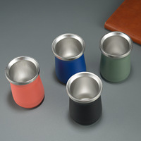 2026 Emerit Taza de Mate de Acero Inoxidable 304 de 150ml con Logotipo Personalizado a Color, Estilo Uruguay, con Bombilla y Pajita