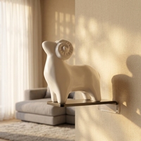 Vente en gros d'usine : Ornements en céramique « Trois Moutons Porte-Bonheur », articles de décoration intérieure modernes et minimalistes, jolies statues de moutons
