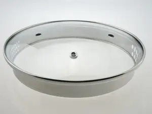 Chân Cao Tempered Glass Pot Nắp Với Vành Thép Không Gỉ Cho Bộ Đồ Nấu Nướng - Product Image 3