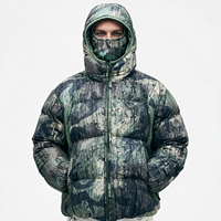Veste d'hiver pour homme à capuche, imprimé camouflage, coupe ample, style streetwear, coupe-vent, épaisse, pour l'extérieur