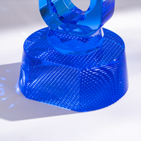 Offre Spéciale : Plaques en Cristal Bleu Facettées 3D, Design Transparent, Gravure Laser, Étanche, Poli, Récompenses d'Entreprise, Stock Limité