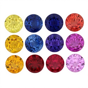 Zafiro Azul Real Creado en Laboratorio de 6.5mm, Corte Brillante Redondo con Juego de Color/Fuego, Precio por 1 Quilate en Oferta - Product Image 3
