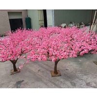 60cm hauteur mini fleur de pêcher artificielle arbre soie rose pêche bonsaï fleur pour la décoration de la maison