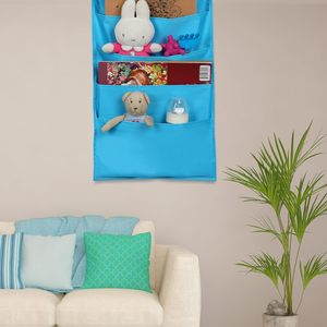 Hanging Wall File Organizer 12 Pocket Blue With 3 Stainless Steel Hangers Over Door Office Storage Folder Rectangle Shape - Product Image 6