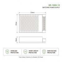 100W 12V 24V Yüksek Stabilite LED Sürücü Trafosu İç Mekan AC-DC Anahtarlamalı Güç Kaynağı LED Şeritler için