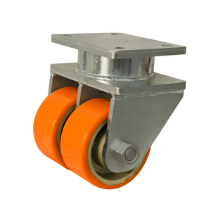 2025 NEU Herstellung Super Heavy Duty Dual <span class=keywords><strong>Caster</strong></span> Wheel 6 Zoll PU Gelb Industrie rolle 3000kg Tragfähigkeit OEM unterstützt - Product Image 4