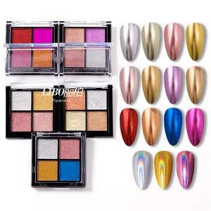 Wholesale 4 Color Solid Magic Mirror Powder Super Shiny Nail Powder Eye <b>Shadow</b> Palette - Product Image 5