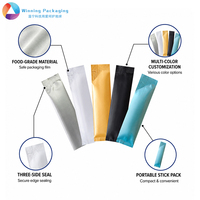 Sachet personnalisé multi-couleurs en aluminium recyclable à trois soudures latérales pour café, lait, thé en poudre, sucre
