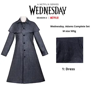 Costume de cosplay Wednesday Season 2, Halloween, jeu de rôle, drame américain, personnage principal de la <span class=keywords><strong>famille</strong></span> <span class=keywords><strong>Addams</strong></span>, Echo, TV/film, polyester - Product Image 6