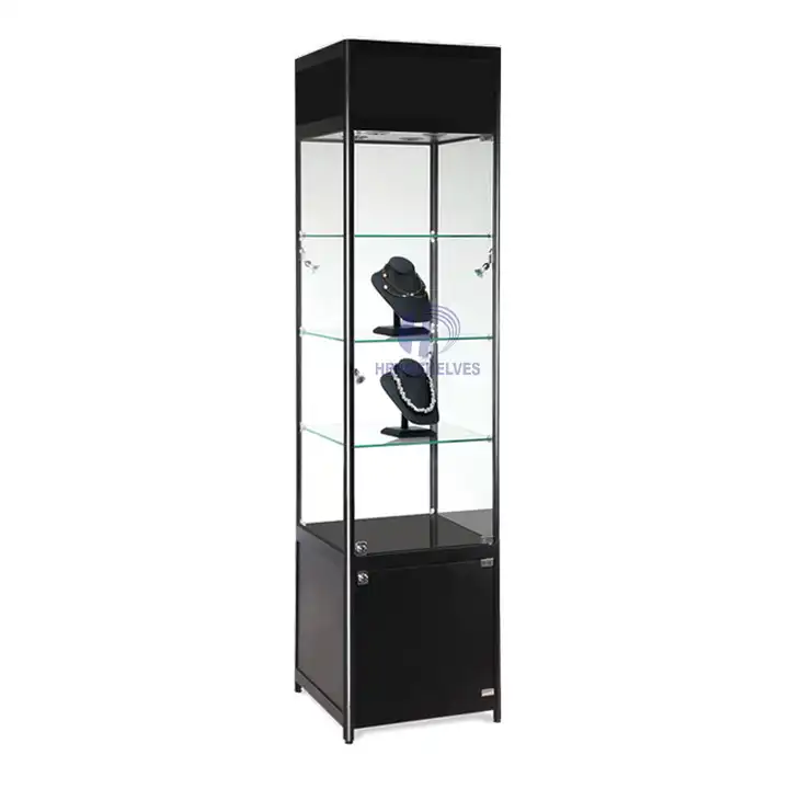 New Design Lockable Jewelry Display Ornaments Glass Display With Storage