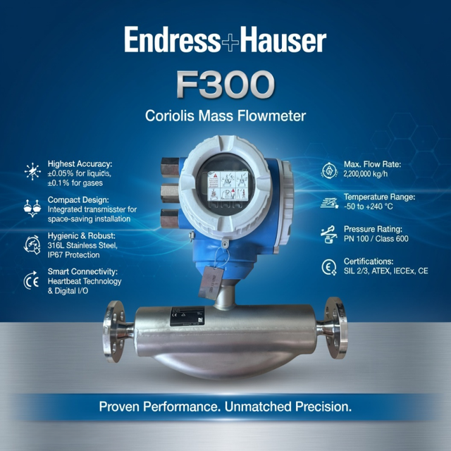 Industrial Flow Measurement E+H 8F3B40 8F3B80 Endress Hauser Promass F300 Mass Flowmeter Coriolis Flow Meter Density Flow Sensor