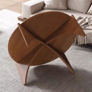 NKAHS Modern Minimalist Walnut Solid Wood Coffee <b>Table</b> Round Side End <b>Table</b> <b>Space</b> <b>Saving</b> Tea <b>Table</b> for Home Living Room - Product Image 2