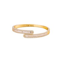 Gelang Manset Terbuka Zirkonia Warna-warni Model HUYUE 8050 Gaya Influencer untuk Wanita, Mikro-set Tradisional Berkualitas Tinggi Unik Lengkap