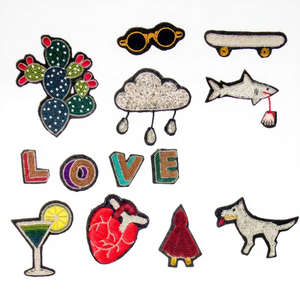 Wholesale Hand Embroidered Gold Bullion <b>Sew</b>-On 3D Nonwoven Felt Fabric Nickel-Free Fashion Patch Badges for Shirts Jackets Coats - Product Image 1