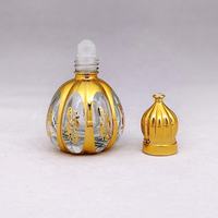 Flacon roll-on électroplaqué en verre de 12 ml pour huile essentielle, style attar arabe du Moyen-Orient, design unique et vide