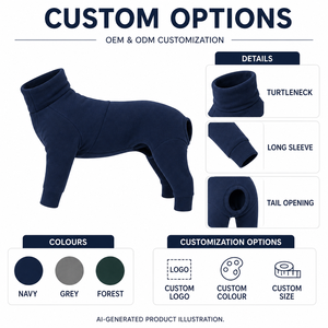 High Neck 4-Legged Pet Stretch Onesie dog outfitspet <b>clothes</b> oem pet <b>clothes</b> Skin Friendly Warm Dog Jumpsuit Puppy Anti-hair - Product Image 2
