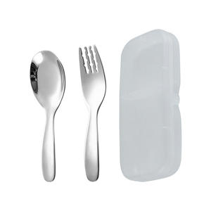 Juego de cuchara y tenedor para niños DZS019, de acero inoxidable 316, vajilla portátil para niños, diseño sólido, forma personalizada - Product Image 5