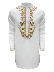 Completo Dashiki Primaverile e Autunnale da <span class=keywords><strong>Uomo</strong></span>, Stile Nazionale, Bianco Stampato, Casual Slim Fit con Collo Tondo e Maniche Lunghe - Product Image 3