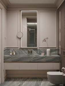 Mueble de Baño de Madera Maciza de Estilo Minimalista Retro, Mueble de Baño Individual con Espejo Inteligente - Product Image 6