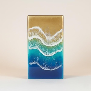 Urna Funeraria de Madera Rectangular con Resina Epoxi de Colores, de Calidad Garantizada - Product Image 3