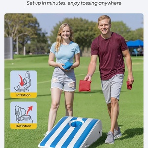 Ensemble de jeu de Cornhole gonflable portable pour adultes et familles, 3 x 2 pieds, léger, pour jeux de plein air, 8 sacs de haricots, 8 sacs d'eau - Product Image 4