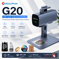 Graveur laser à fibre de bureau SCULPFUN G20 20W 1064nm pour ateliers d'artisanat, bricoleurs, bijoux et produits personnalisés