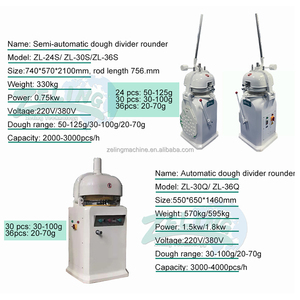 Machine à diviser et à arrondir la pâte automatique/semi-automatique 30/36 pièces, équipement commercial pour la fabrication de pain, de pizza et de petits pains pour <span class=keywords><strong>boulangerie</strong></span>, à vendre - Product Image 3