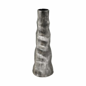 Vaso Alto in Metallo Texturizzato, Arredamento Moderno per Soggiorno, Camera da Letto e Casa - Product Image 2
