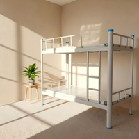 Lit superposé en métal au design moderne, cadre de lit double en fer pour dortoirs d'étudiants et auberges de jeunesse