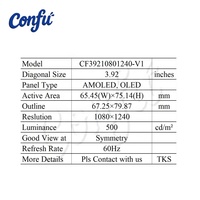 Panel de Pantalla AMOLED CONFU de 4 Pulgadas 1080*1240 FHD con Conector MIPI DSI AD para Raspberry Pi 0/345/Jetson Nano
