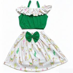 Vestido de Fiesta para Niñas con Estampado de Leche y Seda, Diseño de Calavera, Llama, Cactus, Rosa y Unicornio para Halloween, con Capucha y Mangas con Volantes - Product Image 4