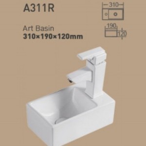 Lavabo Rectangular de Cerámica A306 675x405x100mm, Lavabo Artístico para Encimera - Product Image 3