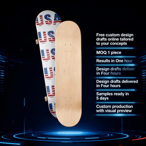 لوح تزلج احترافي مكون من 7 طبقات من خشب القيقب الكندي قابل للتخصيص بتصميم دبل روكر مقاس 8.25 بوصة بتقنية الصب بالجاذبية للبالغين - Product Image 3