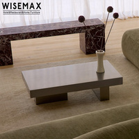 WISEMAX FURNITURE Meubles de salon modernes et minimalistes, table basse en acier inoxydable, table centrale rectangulaire pour la maison, la villa