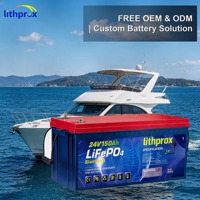 Lithium Iron Phosphate Battery A Grade 25.6V 150AH 6000+ Cycles Marine Smart BMS Bluetooth Anderson Plug CE RoHS IP67 OEM ODM