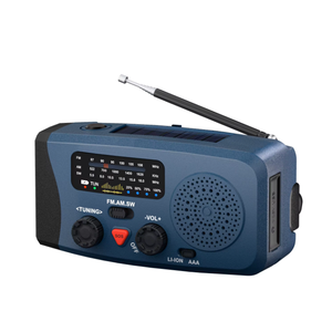 Radio d'urgence rechargeable avec panneau solaire et manivelle pour les voyages en extérieur, lampe de poche et fonction <span class=keywords><strong>SOS</strong></span> - Product Image 6
