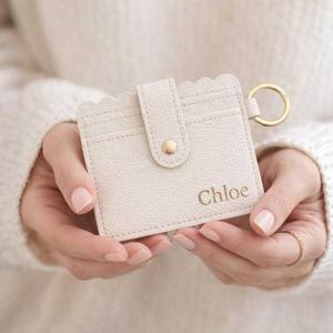 Porte-cartes personnalisé avec nom imprimé Uionen, mini étui à cartes pour femme, porte-clés, étui à cartes, cadeaux de couple pour anniversaire - Product Image 1