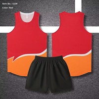 Ensemble de vêtements de basketball en polyester Heta, logo personnalisable, taille élastique, motif uni, maillot et short unisexe pour le match, domicile