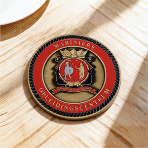 Badge commémoratif personnalisé en or antique sur le thème maritime pour souvenirs de vétérans, fabricant OEM, vente en gros en vrac, sourcing et vente directe - Product Image 1