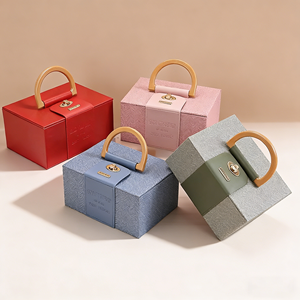 Elegante Scatola Regalo Europea di Lusso con Coperchio Ribaltabile e Manico Portatile per Compleanni, Matrimoni, Damigelle e Souvenir - Product Image 2