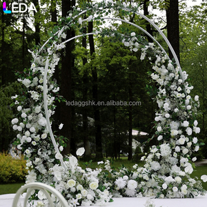 LEDA Wedding Decoration Factory Direct Modern Outdoor Round Arch White Iron Hanging Flower <b>Backdrop</b> - Product Image 4